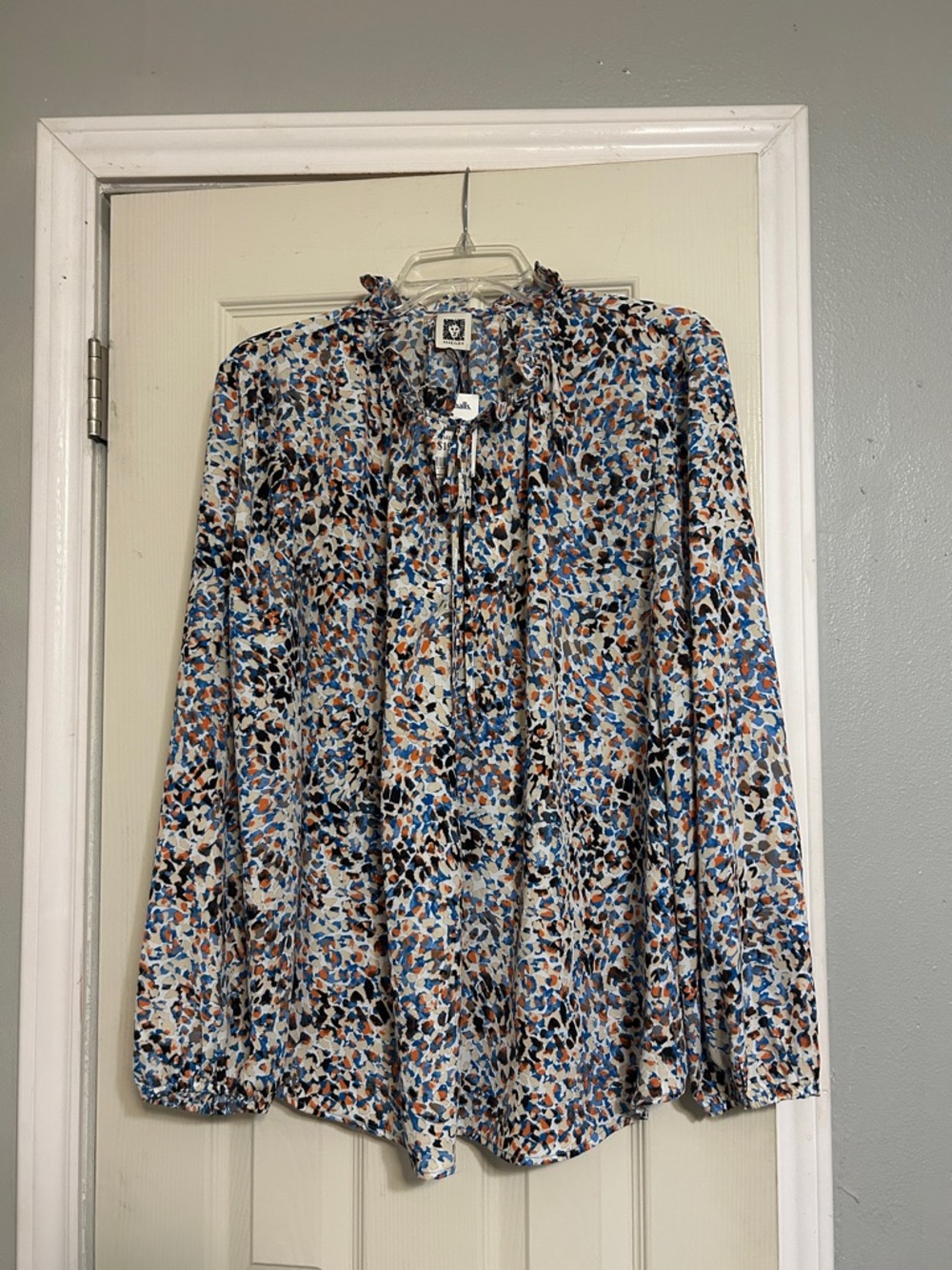 Moving🚚Sale! Anne Klein Shore Blue multi blouse NWT